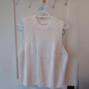 Cream Sleeveless Knit Top